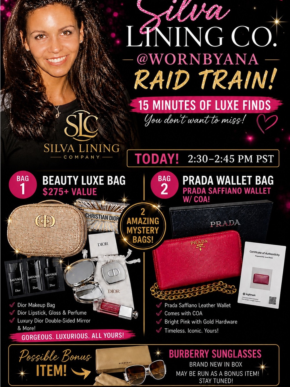 Dior Beauty Bundle Tweed Bag,Double Sided Mirror, Lip Glow, LeMicro Serum & More - Picture 2 of 4